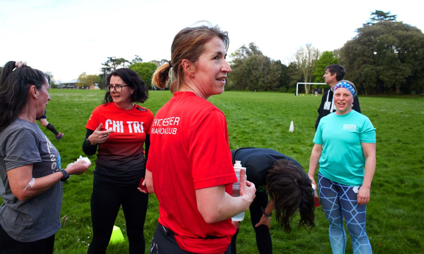 Chichester Triathlon Club female athletes during training sessions