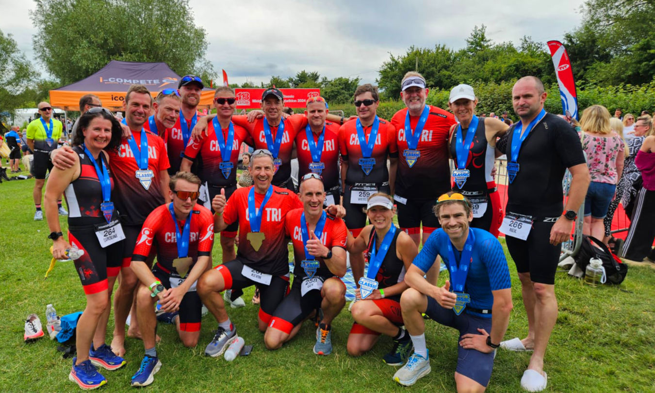 Chichester Triathlon Club post event group shot