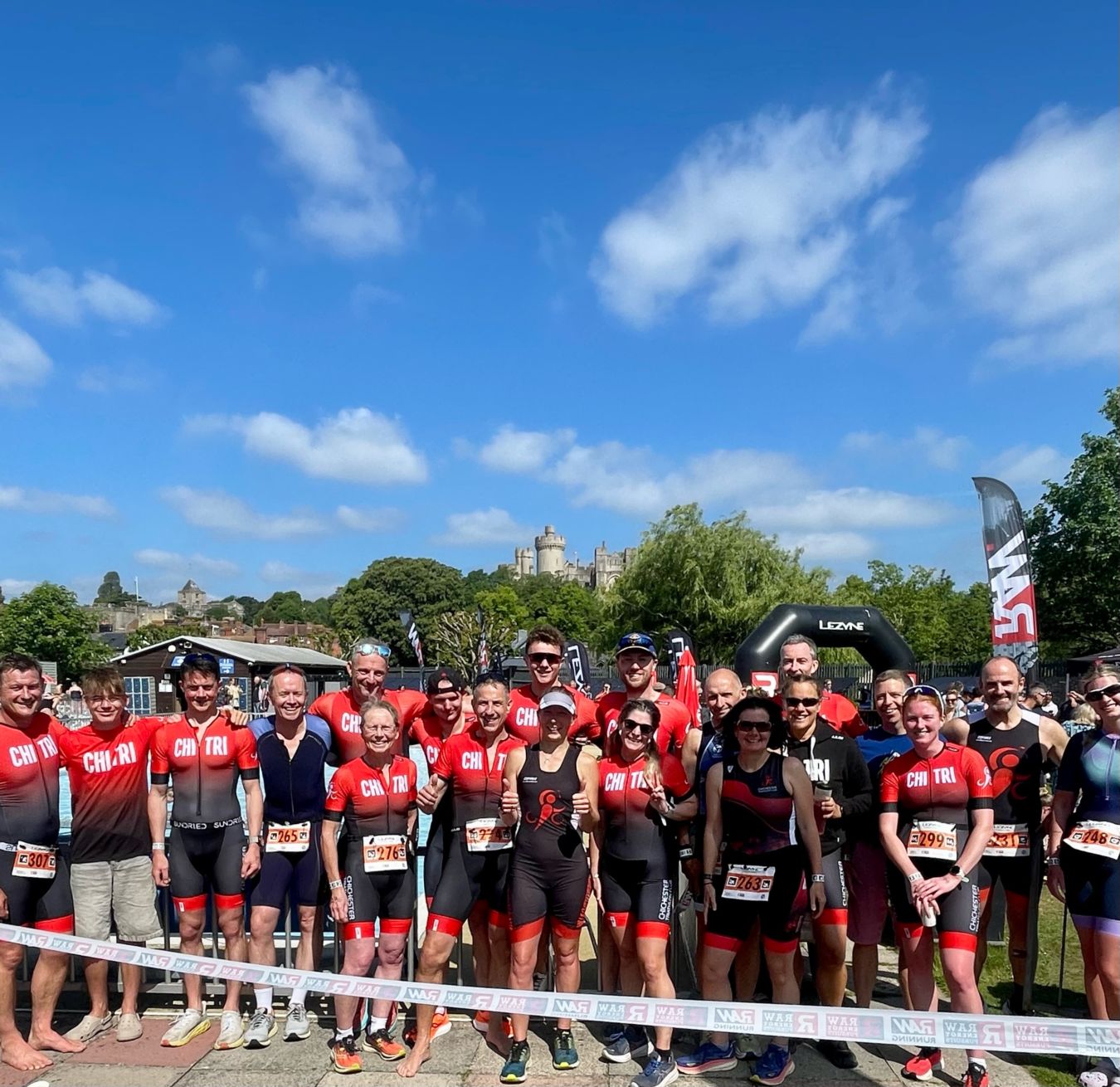 Chi-Tri Club picture post race at the Arundel Triathlon May 18th 2025