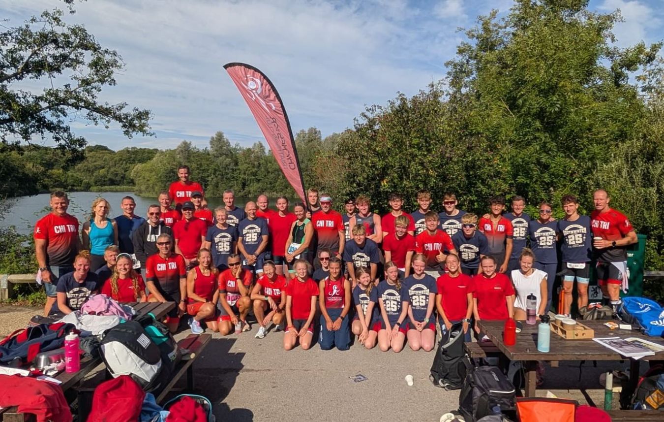 Chi Tri Team shot celebrating 7 podiums at Southwater relays!