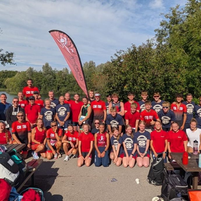 Chi Tri Team shot celebrating 7 podiums at Southwater relays!