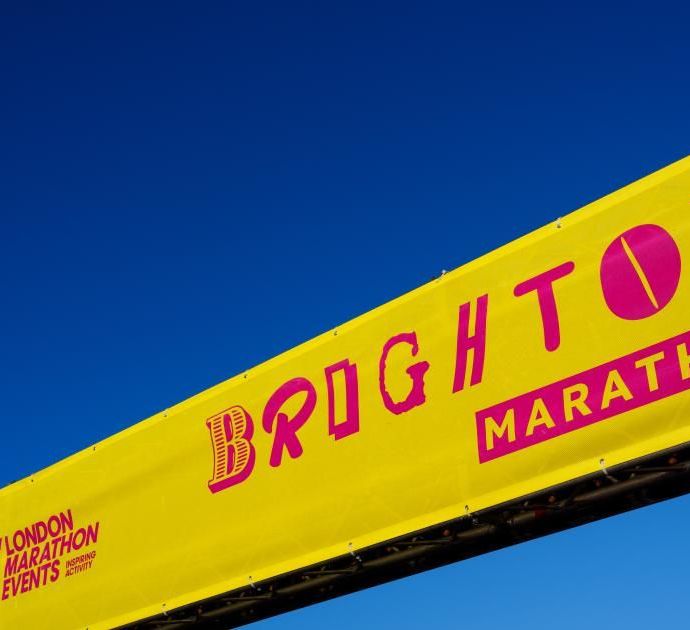 Brighton Marathon 2025 finish line banner - Race report