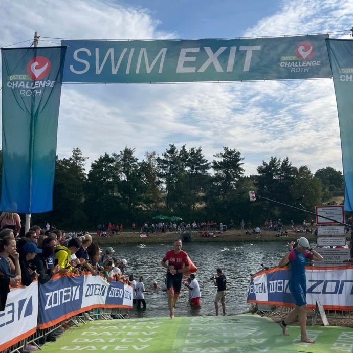 Challenge Roth Triathlon 2025 Chi Tri athlete leaving the water
