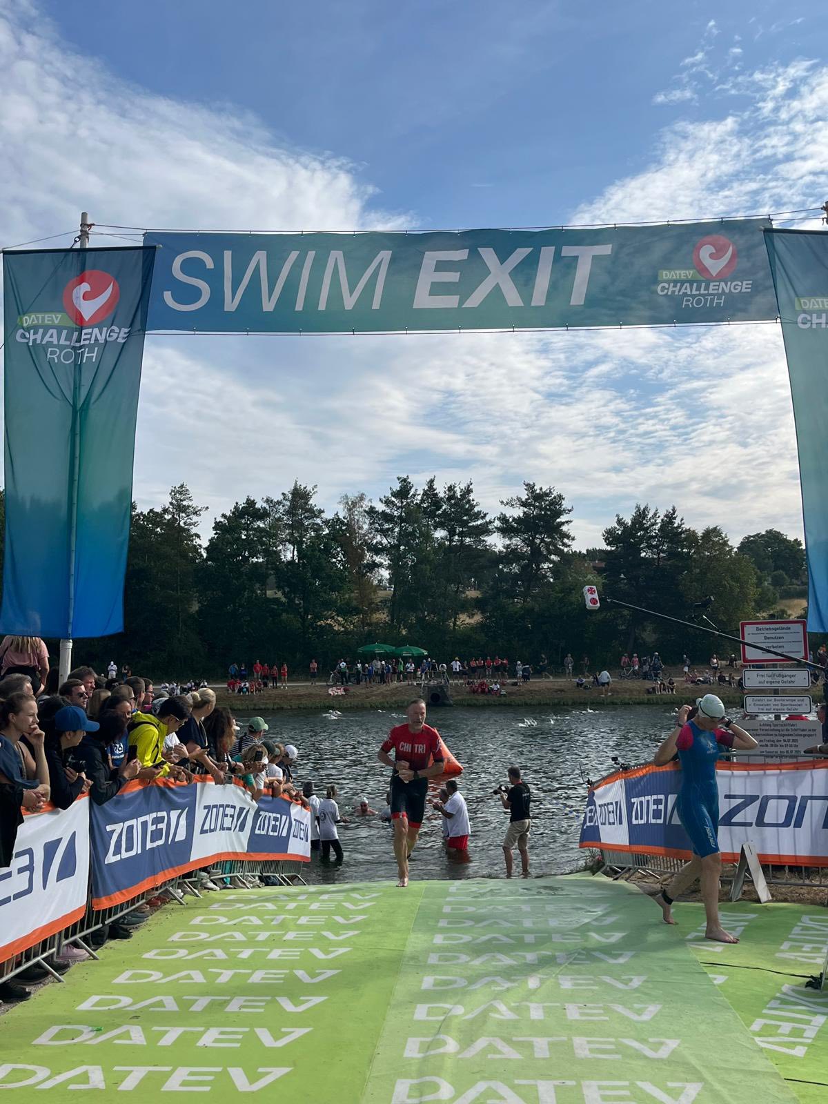 Challenge Roth Triathlon 2025 Chi Tri athlete leaving the water